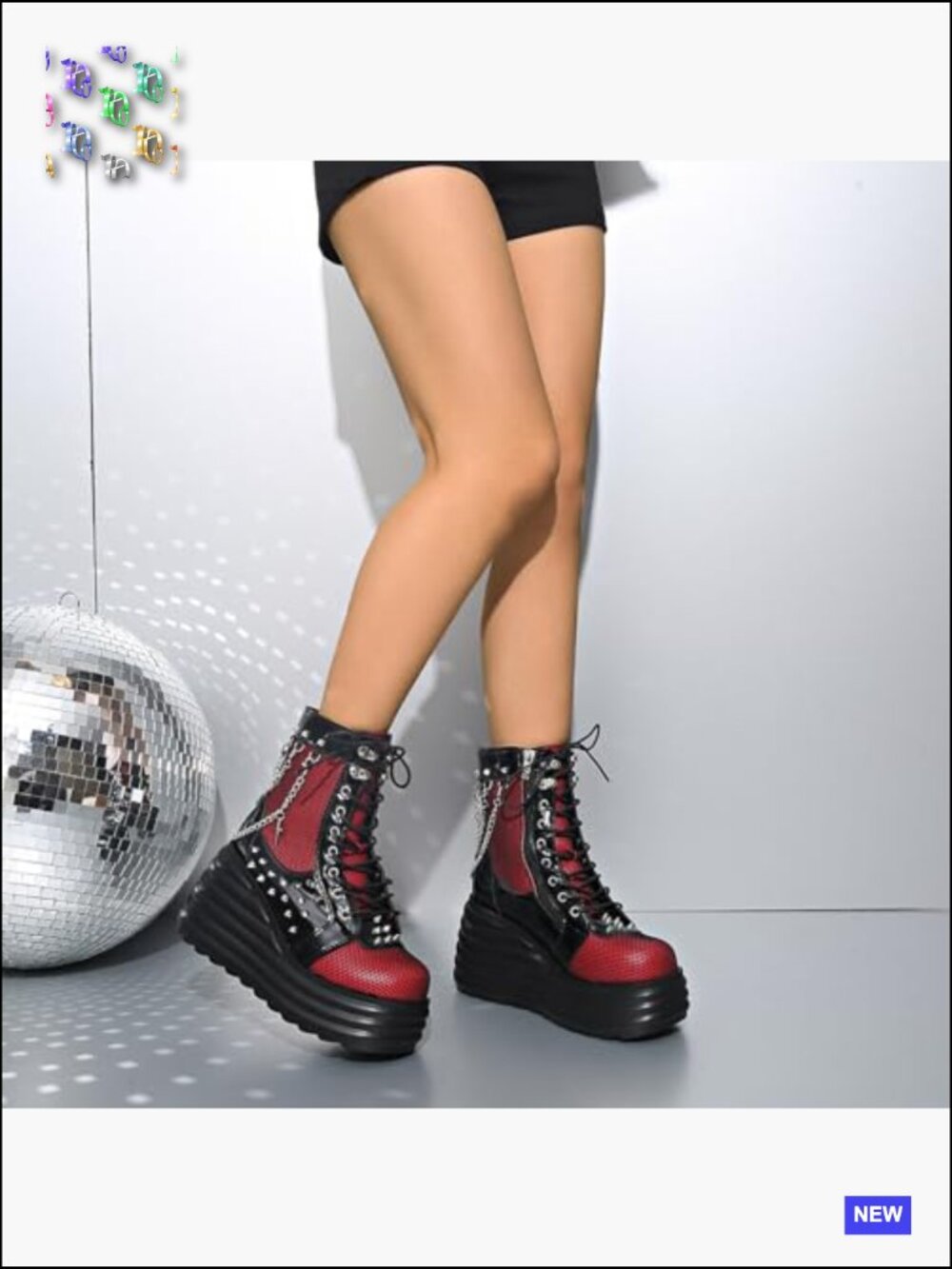 Gothic Chunky Ankle Boots Platform Lace Up Wedge Heel Zip Punk Combat Booties - Picture 7 of 7